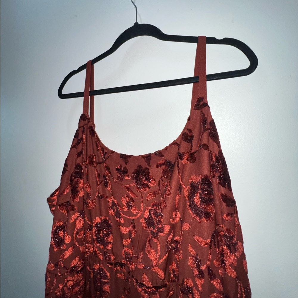Torrid Burgundy Floral Velvet Dress